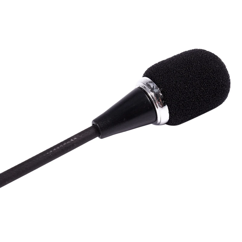 【جديد】3X ميكروفون صغير مرن بمقبس 3.5 مم لأجهزة الكمبيوتر المحمول وسطح المكتب Skype Yahoo Black