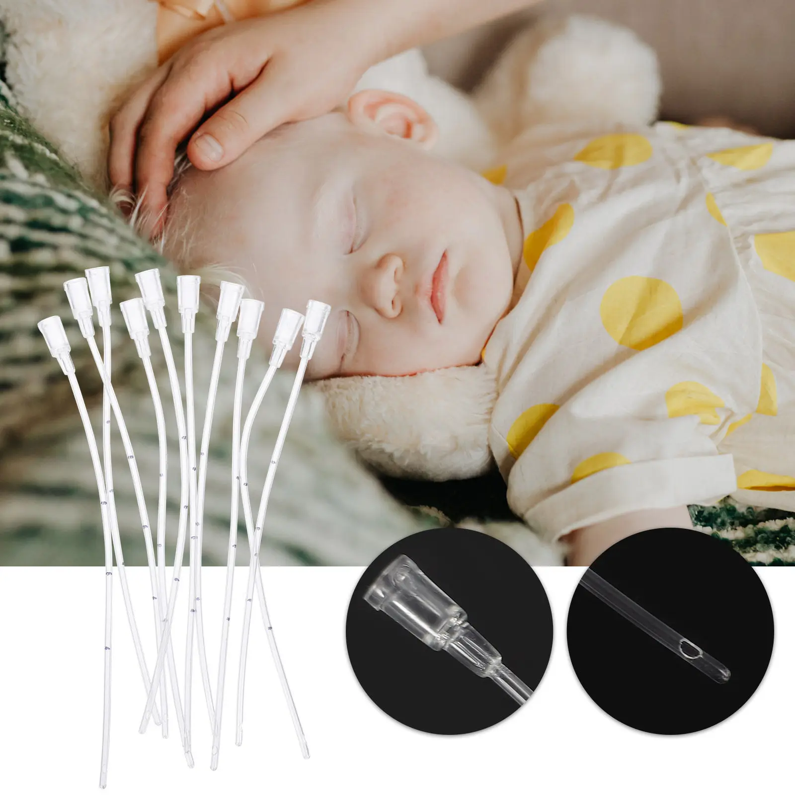 50pcs Disposable Anal Tubes Smooth Transparent Elastic Non Irritating Clinical Use Dispensers Children Tubes Sterile