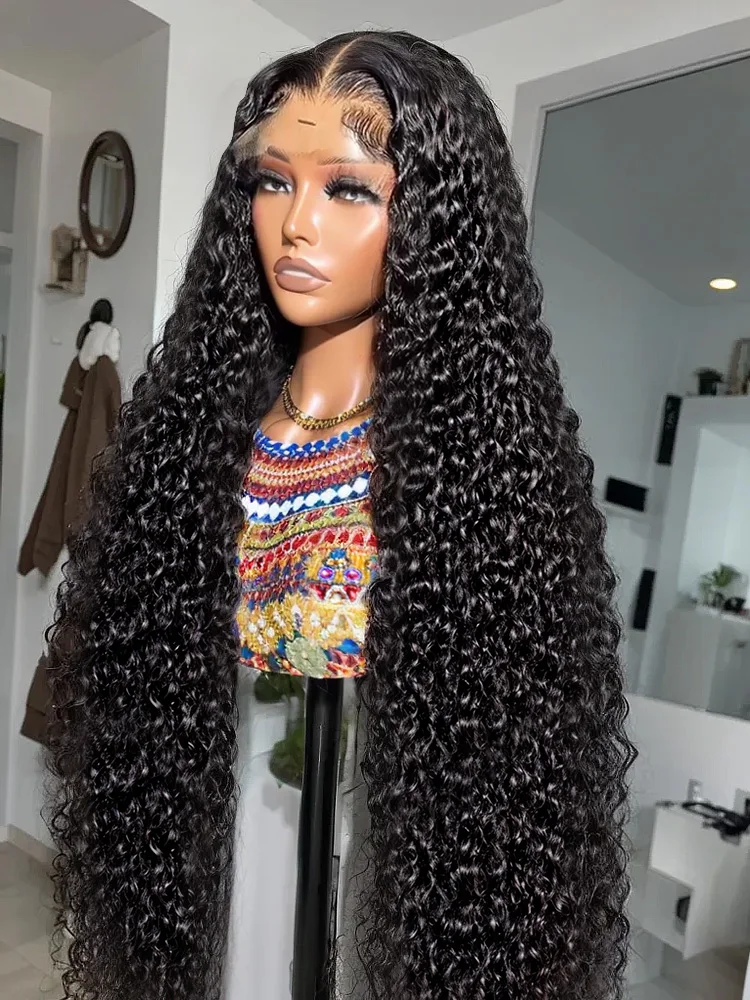 HD Lace Wig 13x4 13x6 Human Hair Pre Plucked Curly Wig 40 Inch Deep Wave Frontal Wig Water Wave Lace Front Wig Brazilian