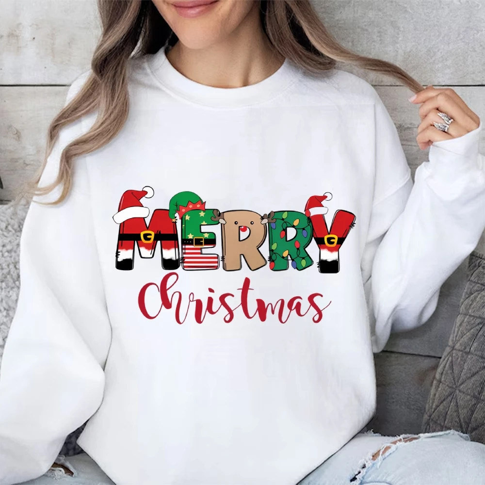 Merry Christma Top 100% Cotton Pullover Unisex Hoodie Long Sleeves Y2K Style High Street Sweatshirt Comfort Cheap Sportwear