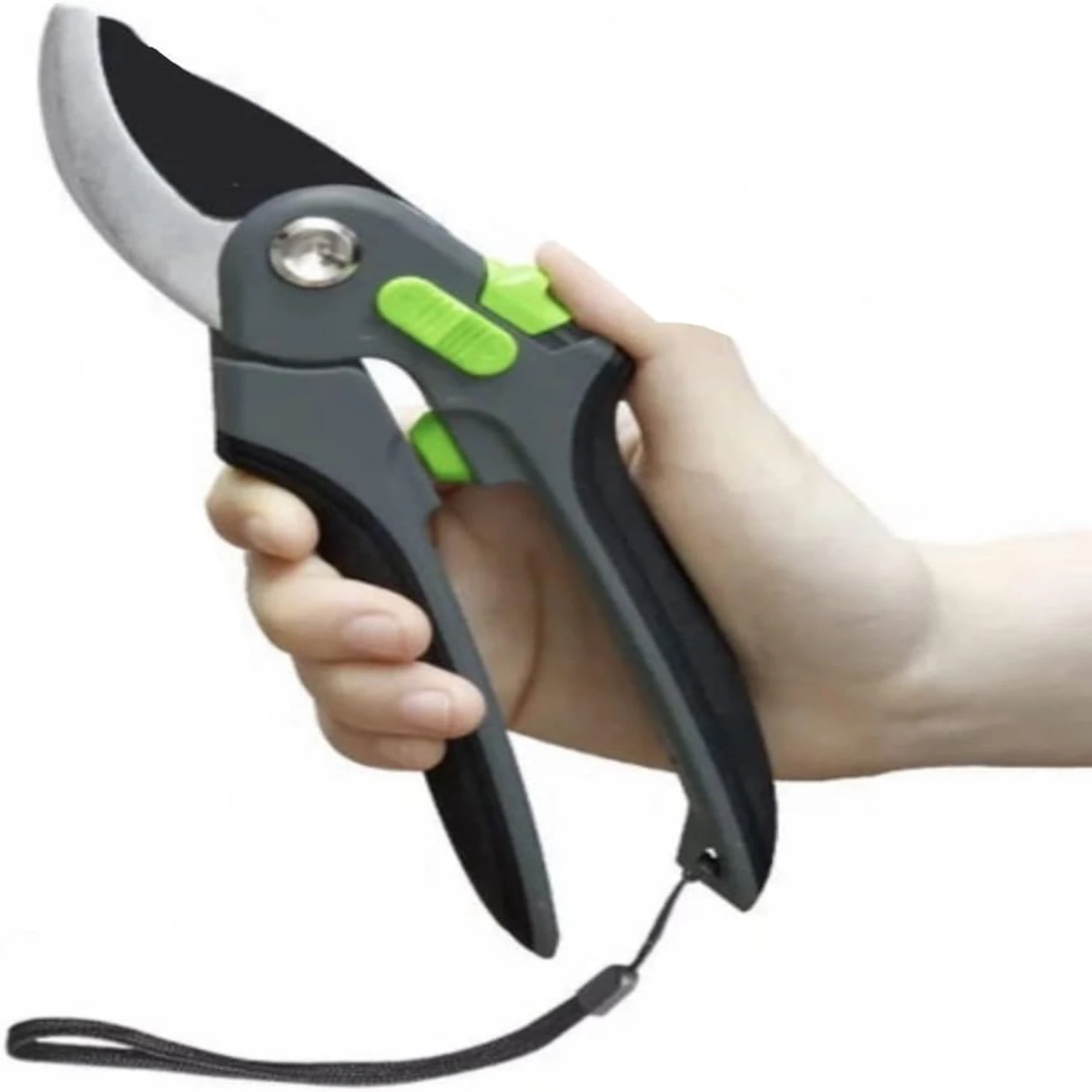 

Ideal for garden maintenance, these comfortable grip ergonomic black and silver stainless steel gardening shears with sharp prec