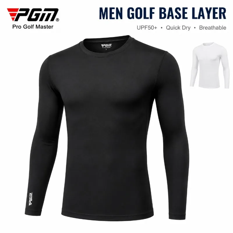 PGM Men Golf Long Sleeve Shirt UPF50+ Sun Protection Quick Dry Breathable Cooling Base Layer Top