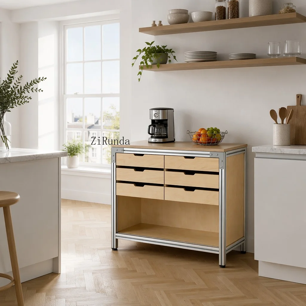 Aluminum profile locker birch boat board display cabinet finishing drawer cabinet board multi-layer locker