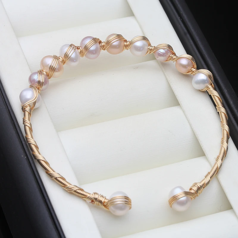 

Real Freshwater Pearl Bracelet For Women,18k Gold Plated Natural Pearl Bracelets Armband Dames,Handmade Pearl Bracelet Gift