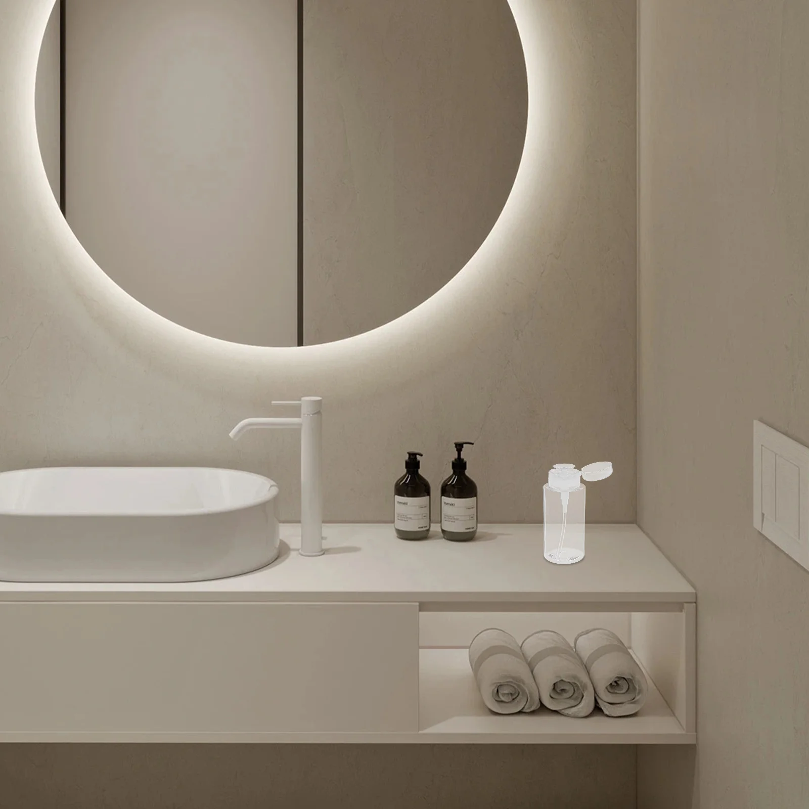 Botella de Plástico para Desmaquillante de 300 ml, Ligera, Tamaño de Viaje, con Bomba de Presión, para Tónico Facial y Loción