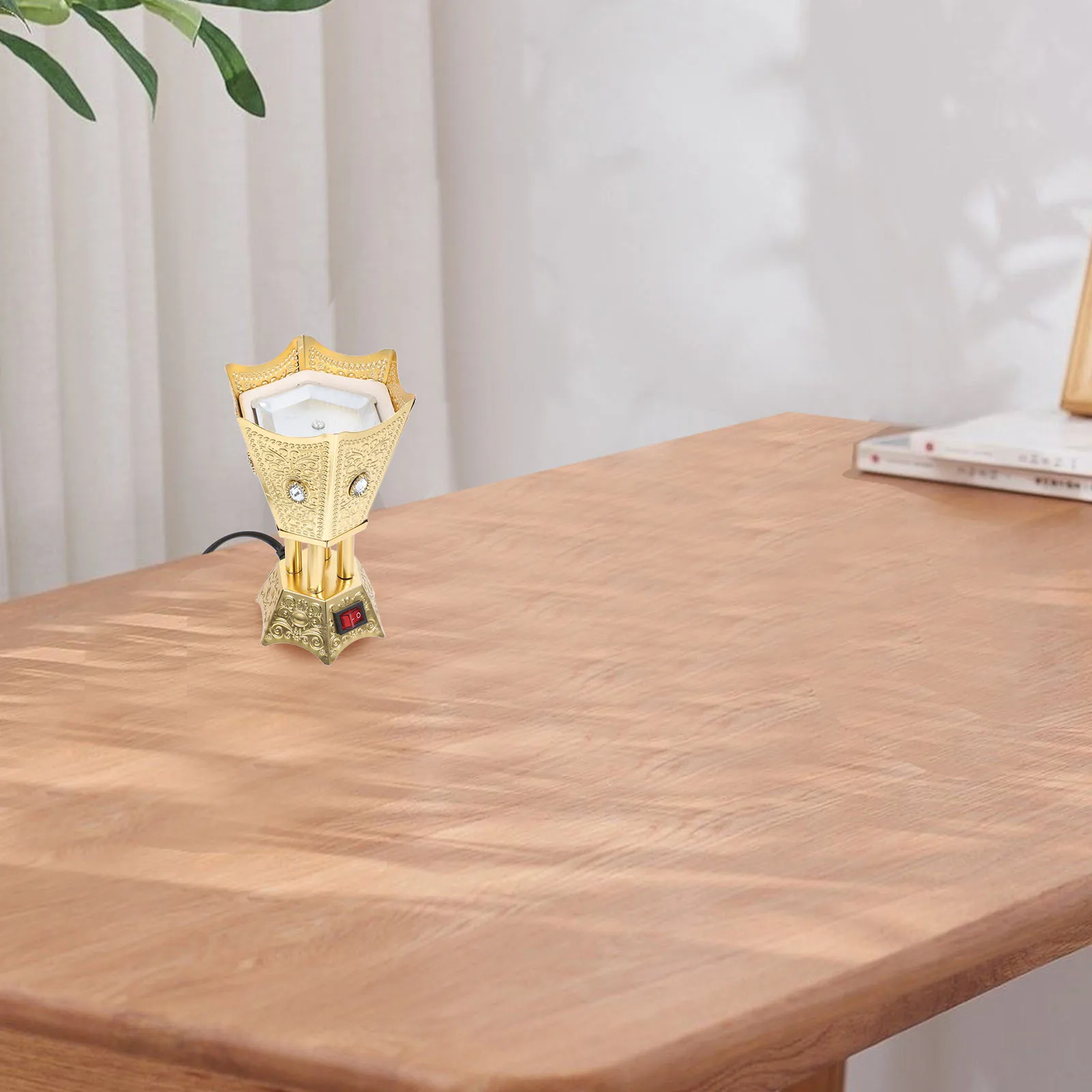 

Electric Incense Burner Retro Metal Desktop Censer Aromatherapy Relax Relaxation Burner Us Plug Censer Holder Incense Holder