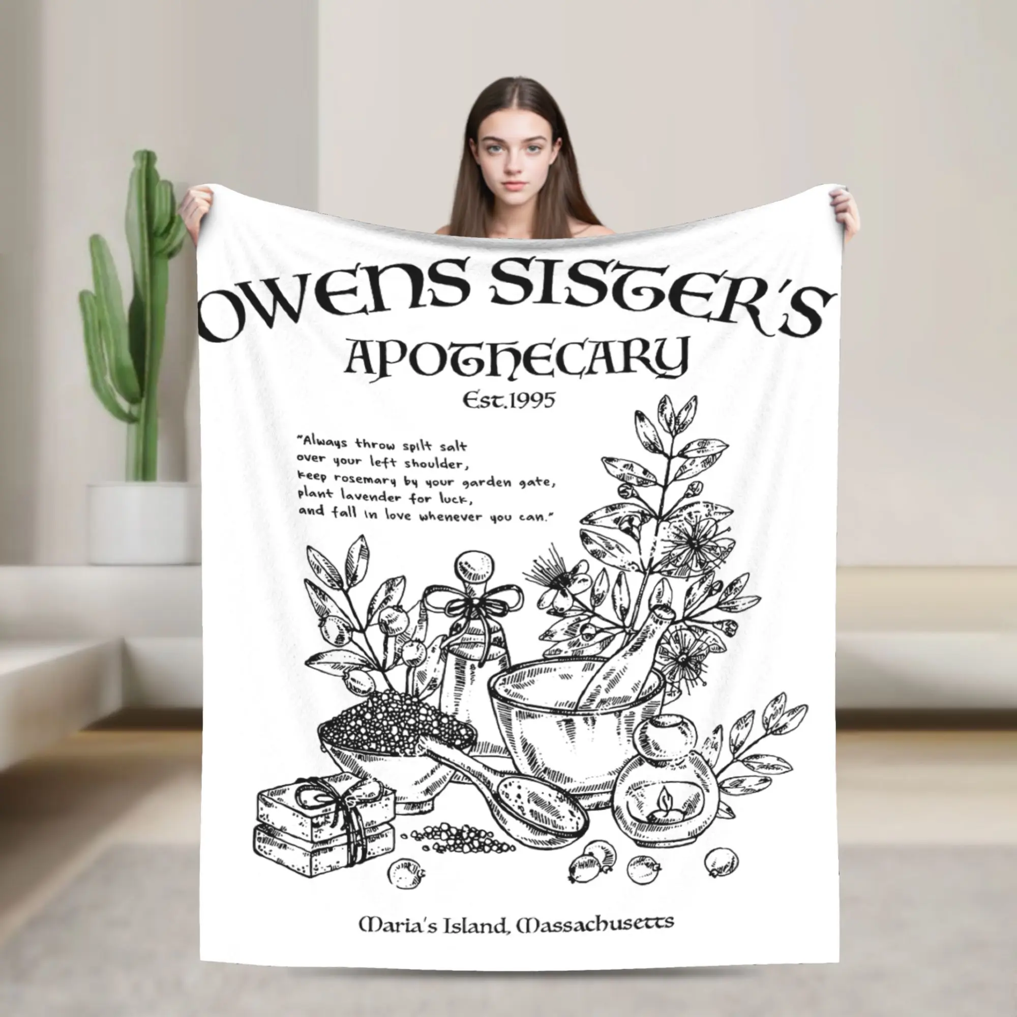 Practical Magic Owens Sisters Apothecary Witchy Woman Blankets  Flannel Awesome Warm Throw Blankets for Home Autumn/Winter