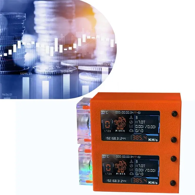 Nerdminer V2 Pro Max BTC Solo Lottery Mining Machine 390KH/S X 2 Dual Screen 780KH/S Bitcoin Crypto Miner With RGB Cooling Fan-A
