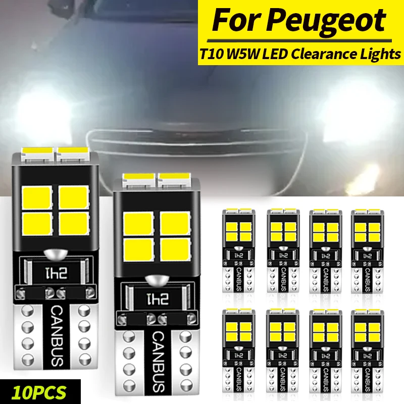 

10 шт. W5W T10 Canbus для Peugeot Bipper 307 CC 807 806 407 SW Partner светодиодные габаритные огни парковочные лампы лампы автомобильные аксессуары