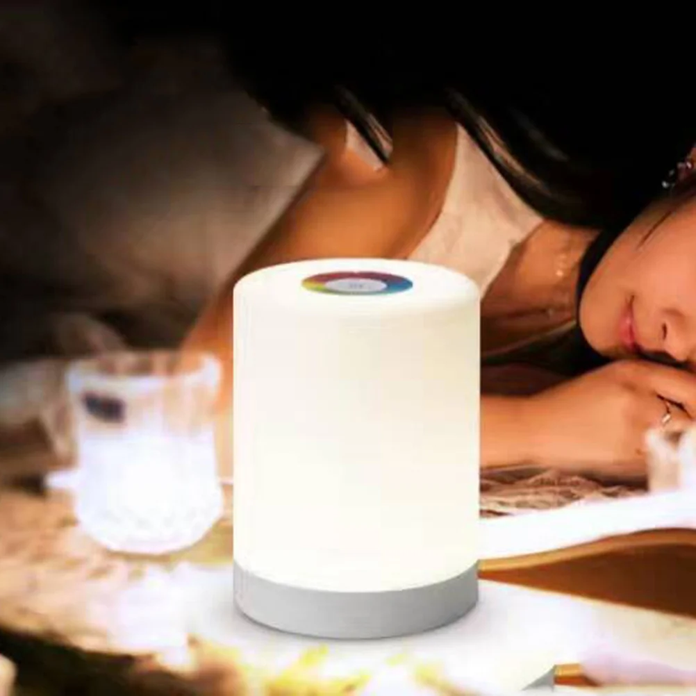 المحمولة الإبداعية اللمس شحن مصباح الليل الملونة LED ضوء الليل لغرفة النوم دراسة الدرج الديكور مصباح صديق للبيئة