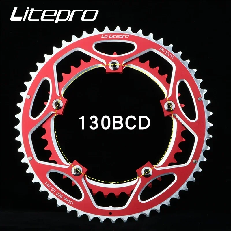 130 BCD Bicycle Chainring Double Disc 53-39T for Road Bike Crankset Compatible 9 10 11 Speed Folding BIke ring for Accessories