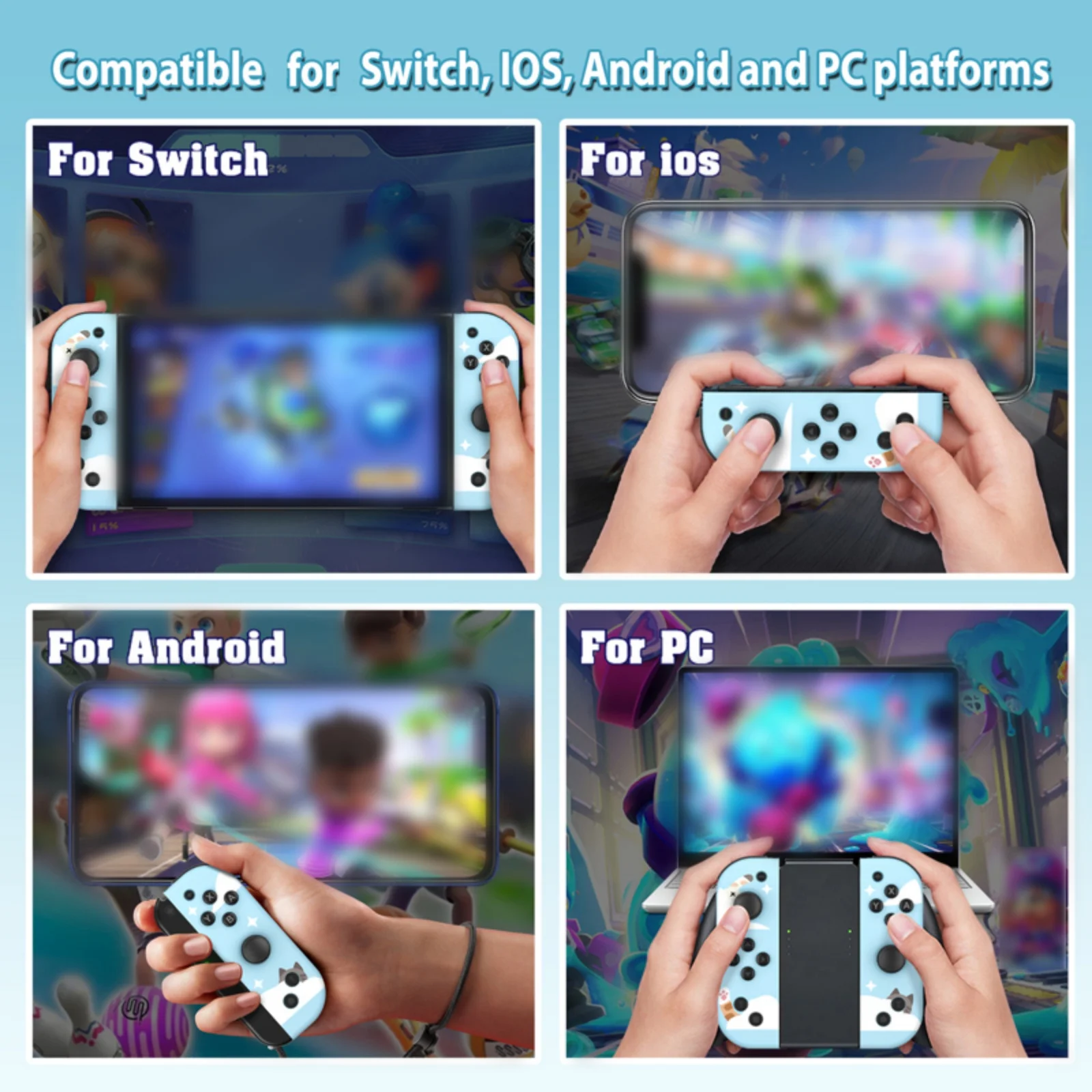 GAMROMBO Gioco Joypad Per Switch/OLED/LITE/PC/IOS/Android Joystick 6 Assi Giroscopio Controller Wireless W/Turbo Doppia Vibrazione Gamepad