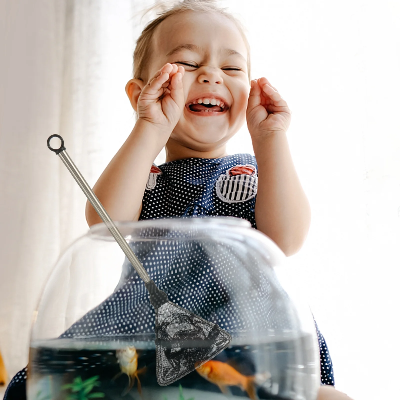 

Fishing Mesh Net for Fish Tank Shrimp and Young Fish Gentle Nylon Material with Extendable Stainless Steel Handle for Easy