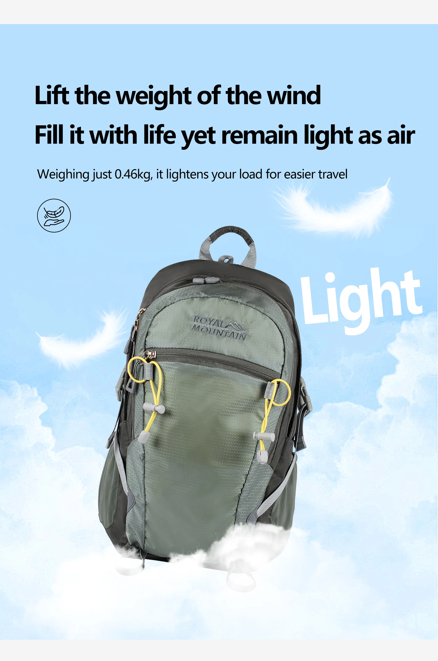 Unisex Leichter Freizeitrucksack 20L/30L Wasserabweisendes Gewebe mit Laptopfach und Regenschutz – Detail 5