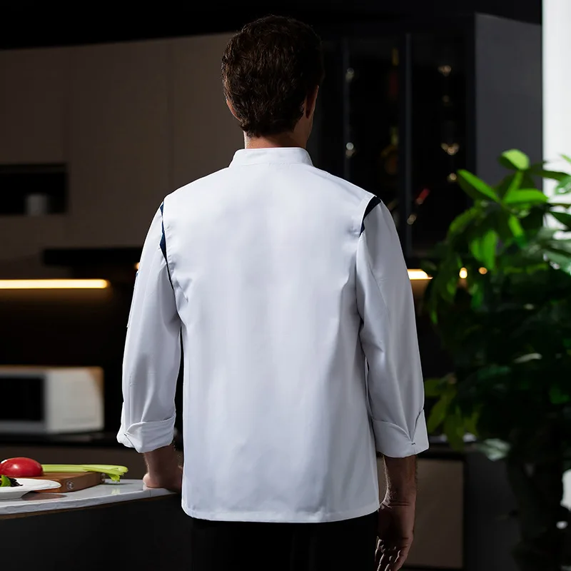 Uniforme de Chef de Restaurant occidental, tenue d'automne et d'hiver, restauration, hôtel, cantine, boulanger, magasin de gâteaux, vêtements de travail à manches longues