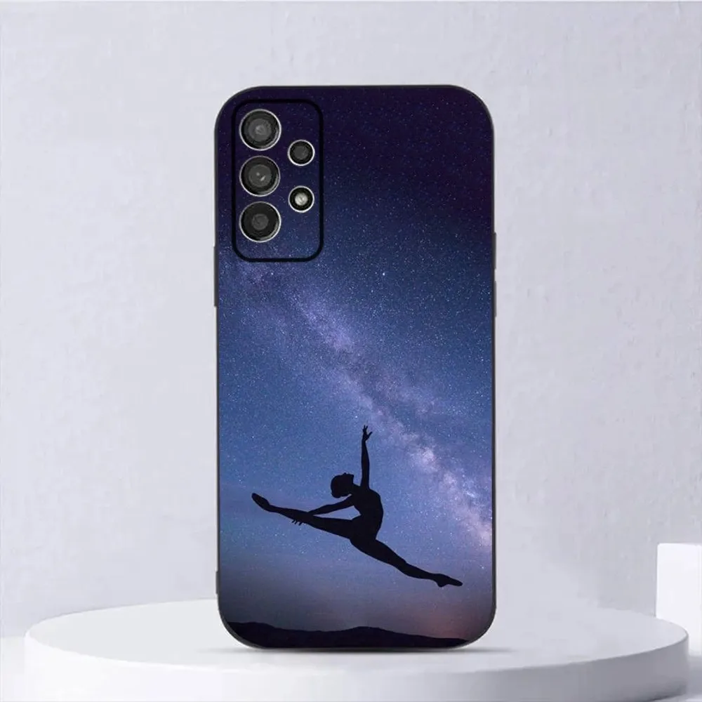 جراب هاتف رياضي من Love Gymnastics ، غلاف أسود ناعم ، Samsung Galaxy A13 ، A21s ، A22 ، A31 ، A32 ، A52 ، A53 ، A71 ، A80 ، A91