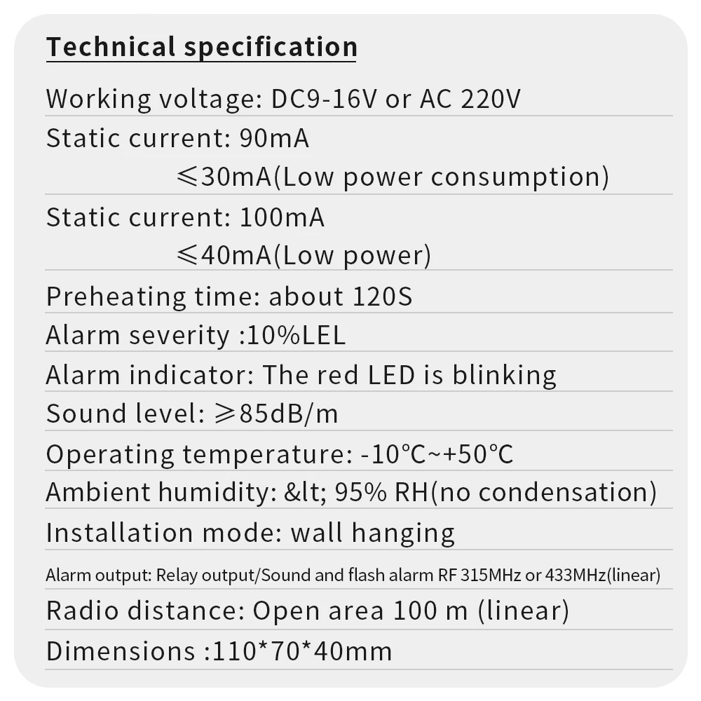 Combustible Gas Alarm Sensor Gas Leakage Detector For Home Security  Household Kitchen Hotel Gas Leak Detector EU Plug