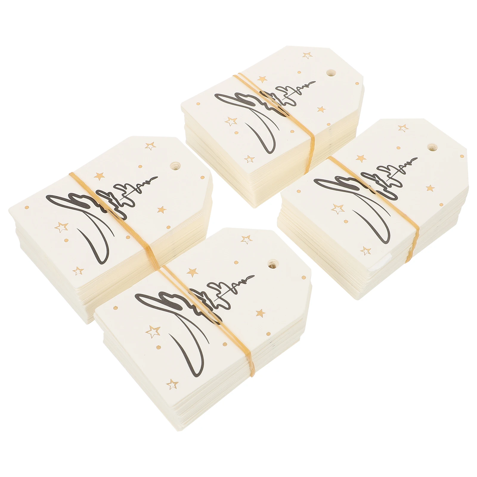 

200 Pcs Christmas Card Message Cards Holiday Tags Bronzing Paper Xmas Party Decorations