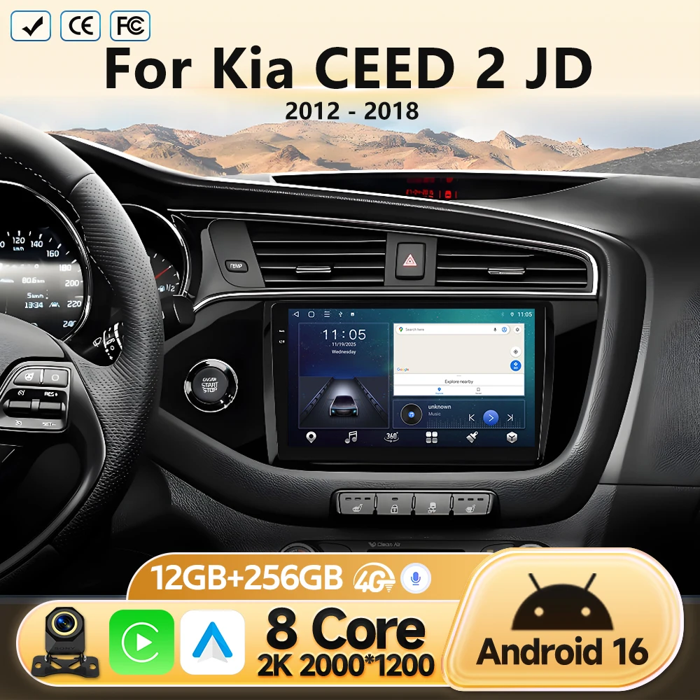 

Android GPS Navigation For Kia CEED 2 JD 2012 - 2018 Car Multimedia Video Player Stereo Radio Carplay 4G WIFI Head Unit No 2din