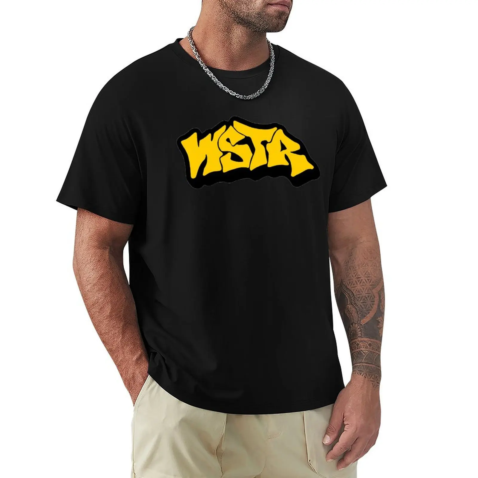 

WSTR Band Logo T-Shirt oversized graphic tee valentines clothes funny shirt cotton sweat mens fashion