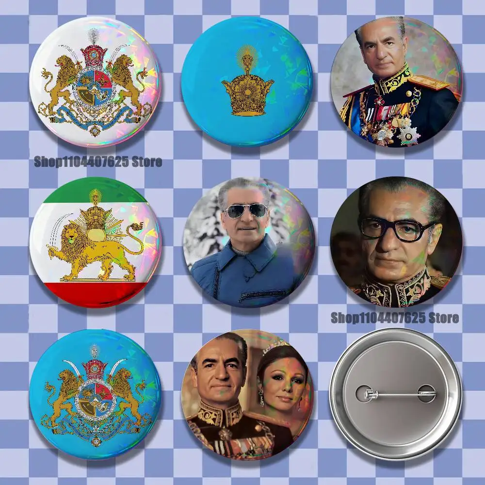 

Mohammad R-Reza Pahlavi Iran Cute Game Icons Pins Cartoon Character Enamel Brooch Backpack Clothing Badge Accessories Gifts