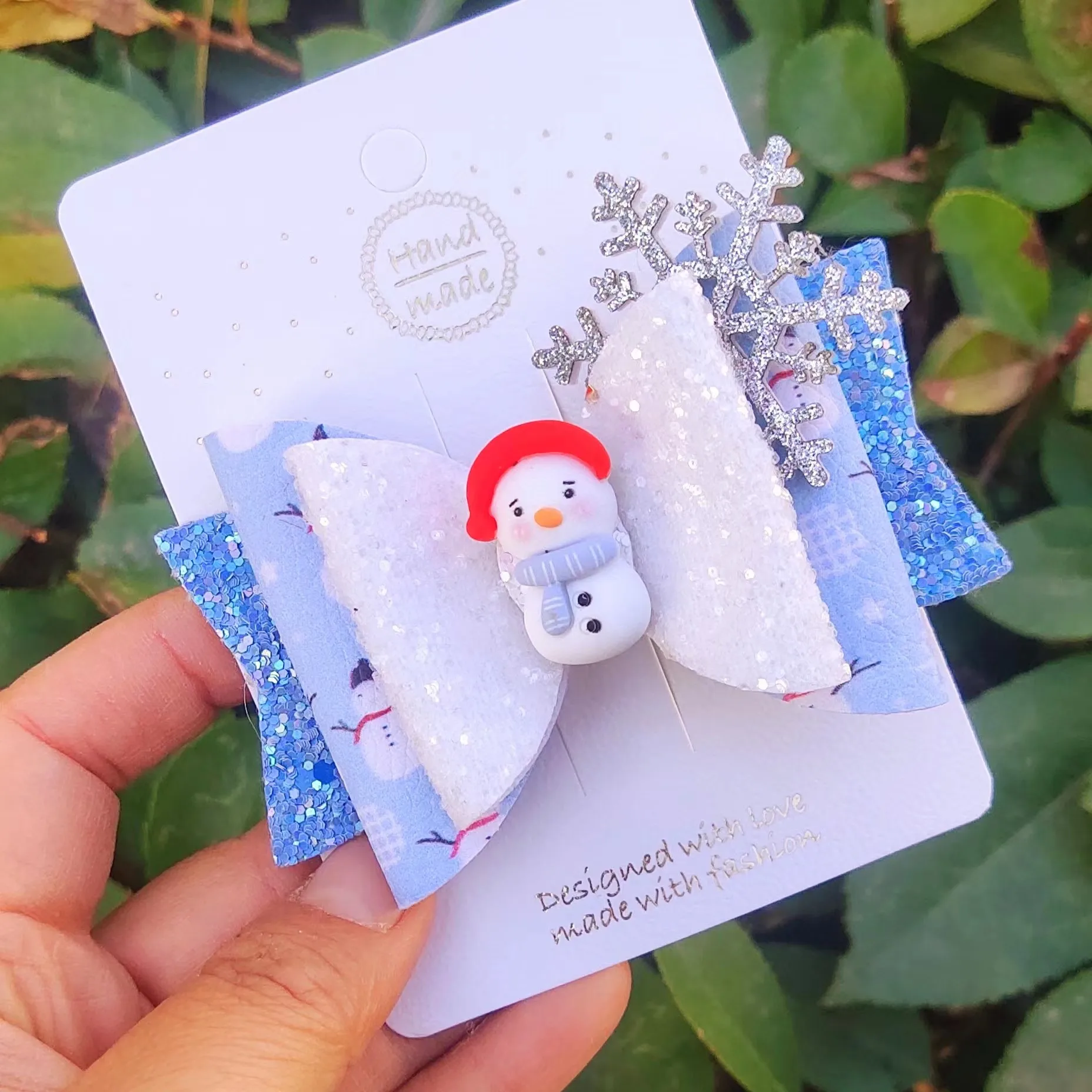 Picture 5: Thumbelina 3.5 Inch Lovely Santas Day Hair Bows for Girls Cute Hair Clips Headwear Hairpins Hair Accessories