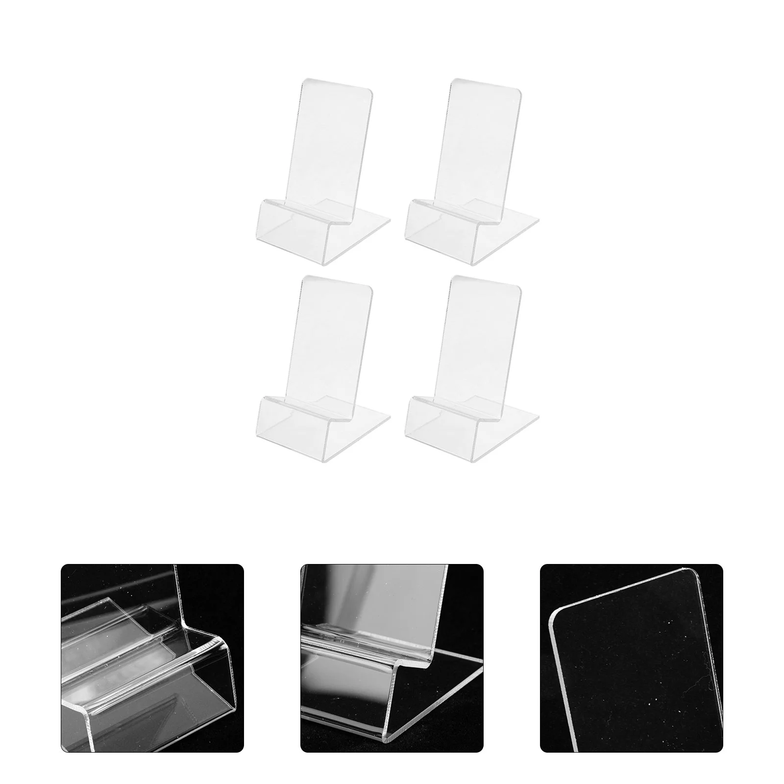 4 Pcs Mobile Phone Holder Tablet Stand Desktop Cellphone Display Mini Acrylic Retail Show Rack Support