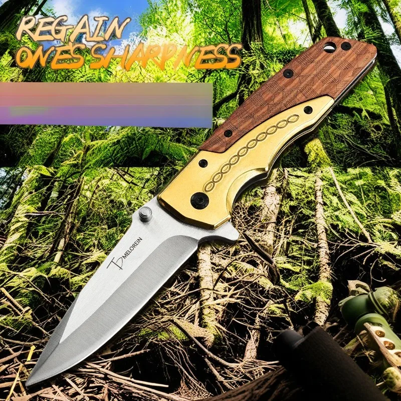 High hardness folding fruit knife with sharp edges, outdoor stainless steel portable and portable multifunctional camping knife