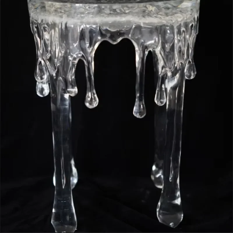 Acrylic side table art decoration simulated running water acrylic stool