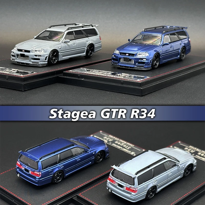 

SW In Stock 1:64 Stagea GTR Skyline R34 Wagon Diecast Diorama Car Model Collection Miniature Toy Street Weapon