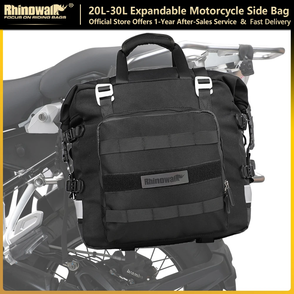 Rhinowalk Motorcycle SaddleBag 20L-30L Universal Side Bag With Removable 100% Waterproof Inner Bag Travel Motorbike Luggage