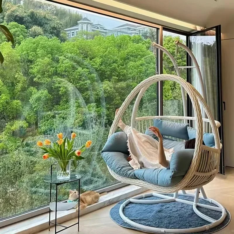 

Cradle chair Indoor swing Cradle hanging chair Lazy family balcony hammock bedroom net red bird nest chlorophytum comosum