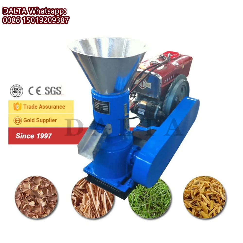 100-150KG/H Small Diesel Wood Fuel Pellet Machine Biomass Processing Equipment Wood Pellets Mill