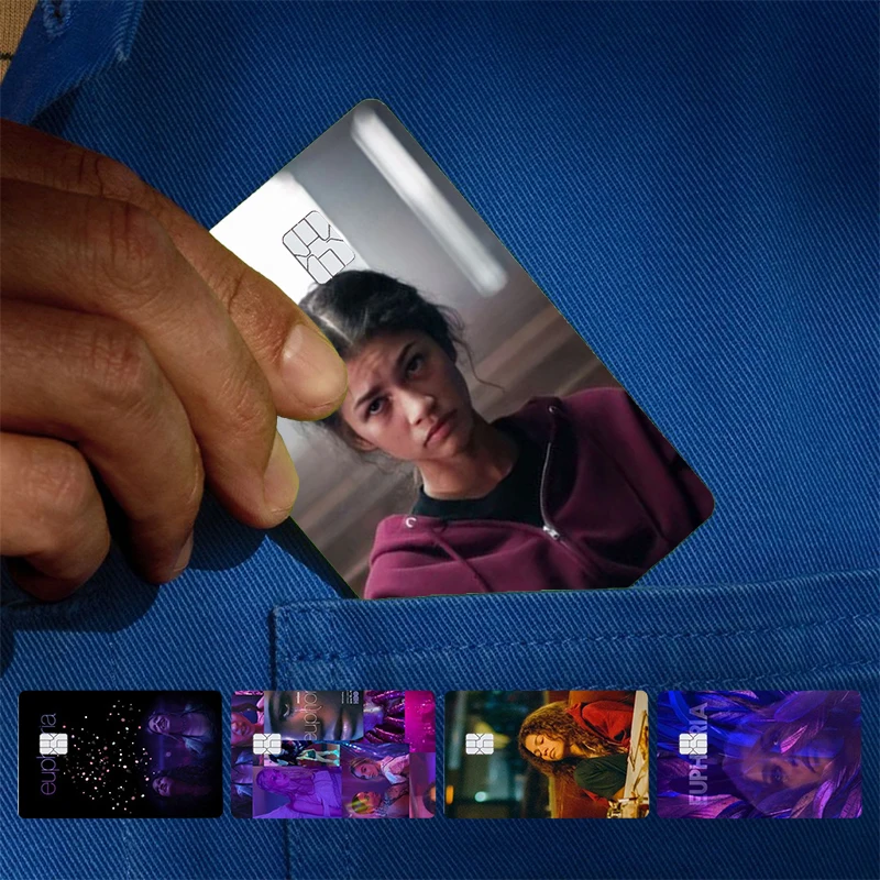 ملصق غطاء جلدي من المسلسلات التلفزيونية الأمريكية لبطاقة الائتمان وبطاقة الخصم وبطاقة الحافلة الأمامية