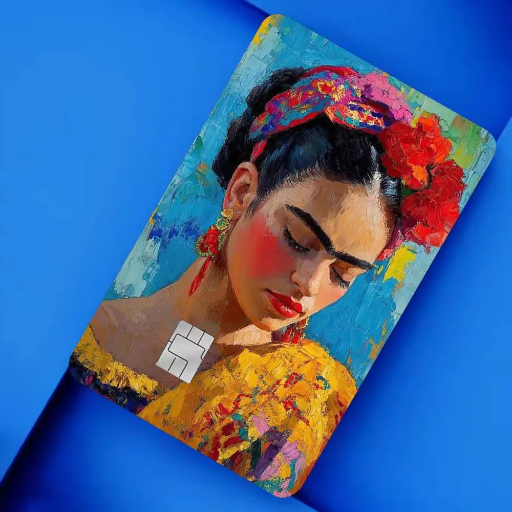 Iconic Mexican Artist F-Frida Kahlos  4pcs 1Set Film Skin for Debit Credit Bank Visa Card Decal Cover