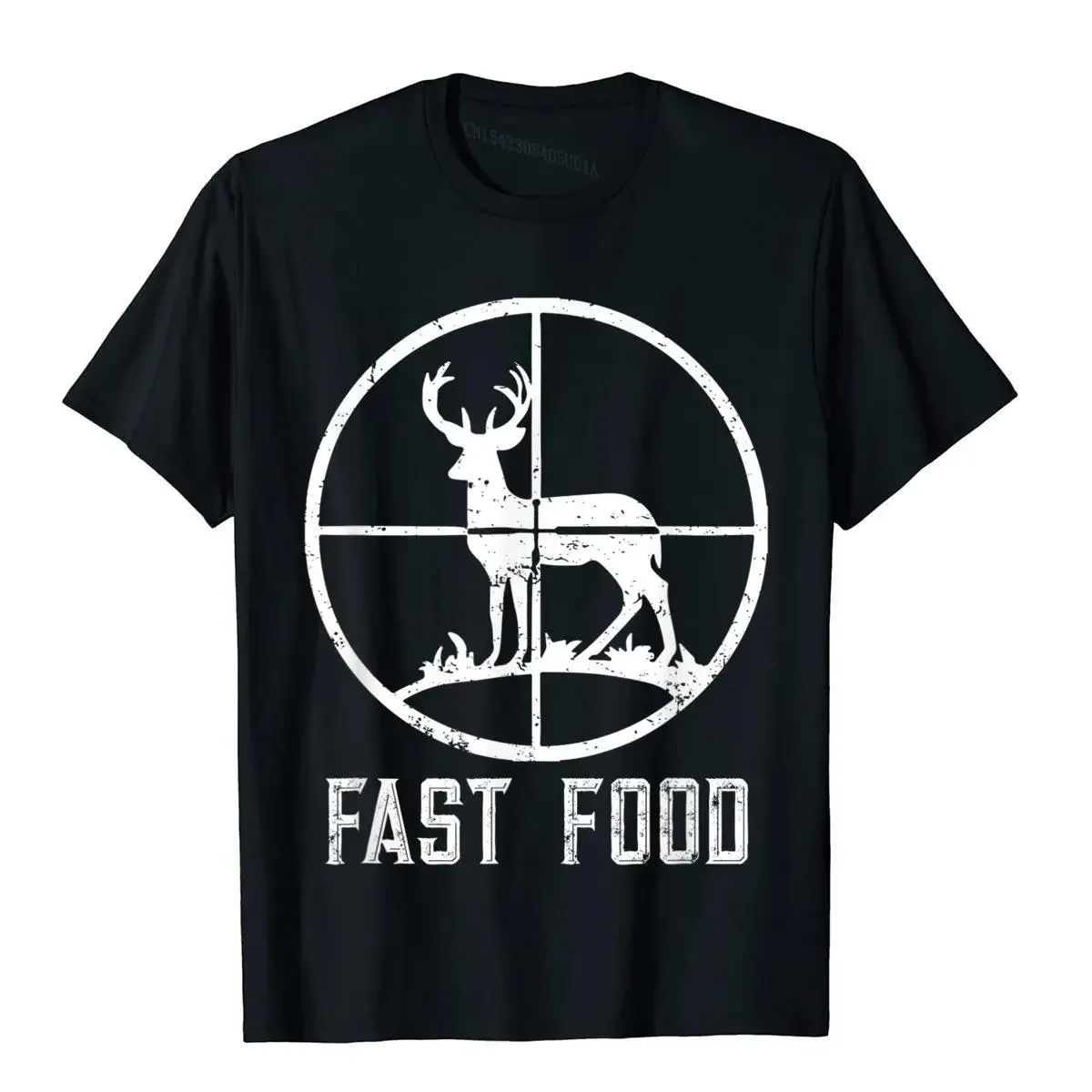 

Fast Food Deer Hunting T-Shirt Funny Gift For Hunters T-Shirt Printed On Tees For Men Cotton Top T-Shirts Summer On Sale