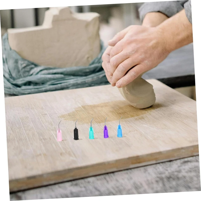 50 قطعة إبرة توزيع طرف منحني-أدوات توزيع لطلاء السيراميك وإبر الفخار لمشاريع الطين ذاتية الصنع-A27R #4