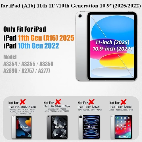 Imagen 2 del producto Niños amigables para iPad A16 11th 11 2025 10th 10,9 2022 cubierta resistente a prueba de golpes iPad 11th/10th A3354 A2696 A2757 Fundas