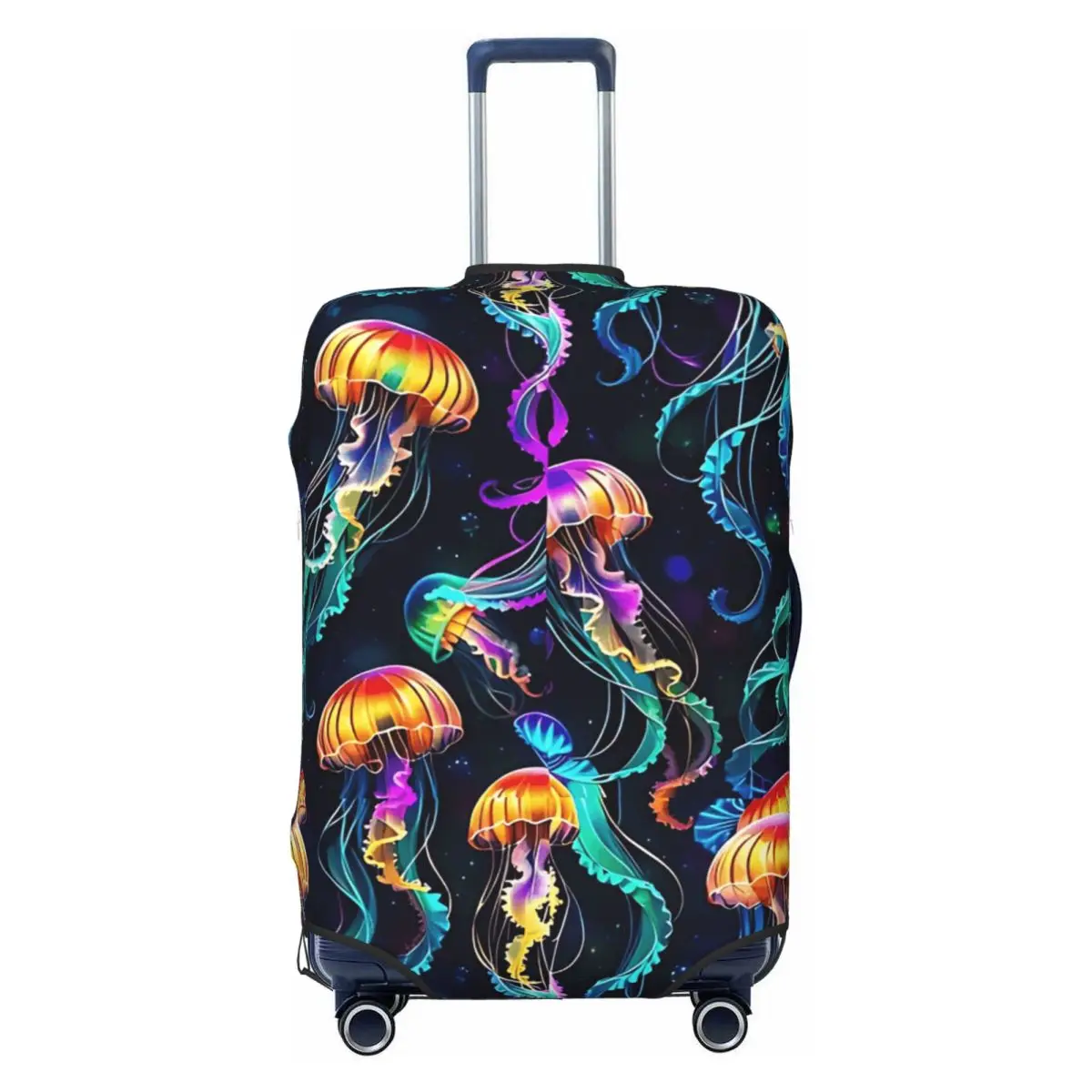 

Luminescent Rainbow Jellyfish Suitcase Cover Holiday Travel Fun Luggage Supplies Protector