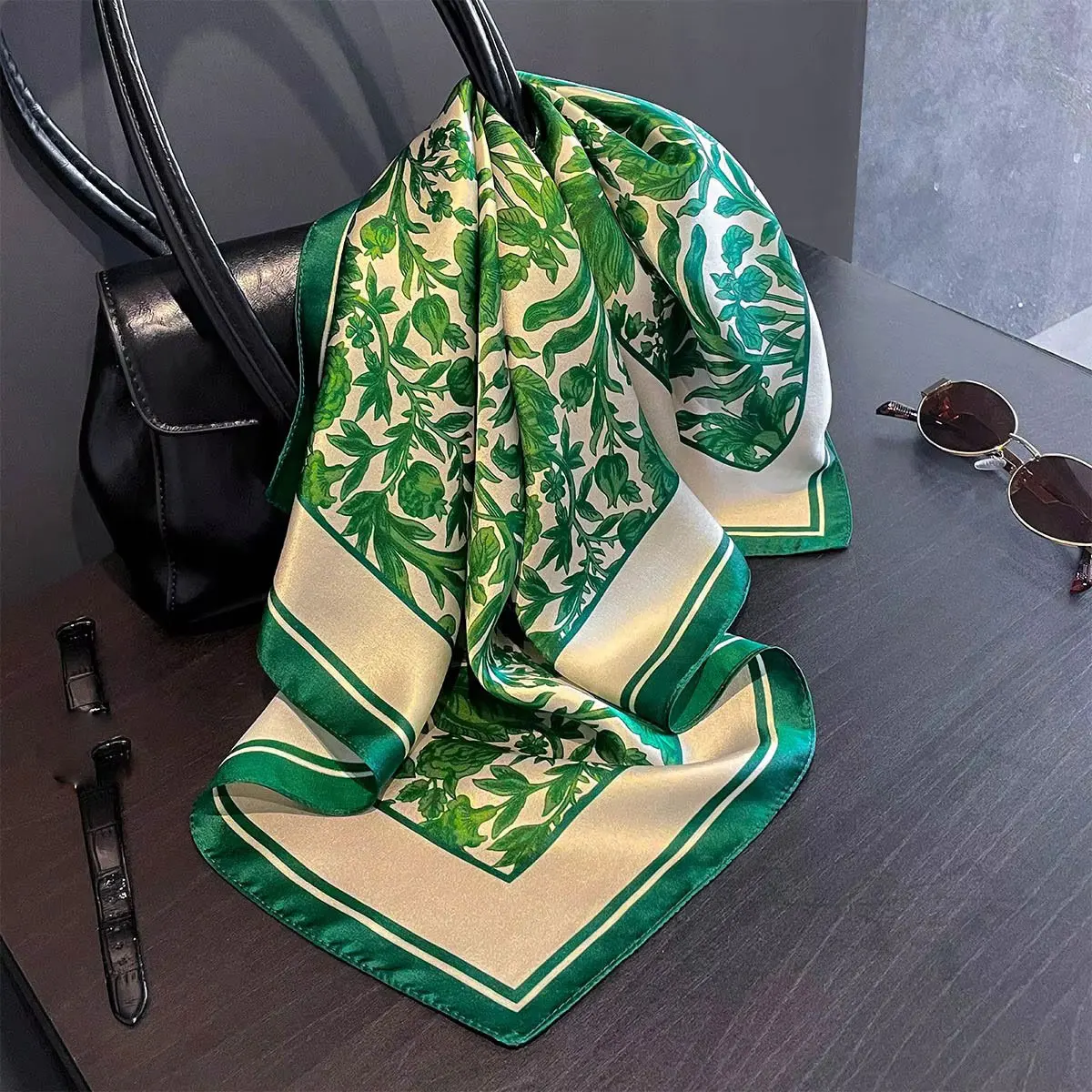 

Лидер продаж 2025, брендовый 100% шелковый шарф, женский платок для волос на шею, квадратный хиджаб с принтом, пончо, шарфы, бандана, накидка, шали высокого качества