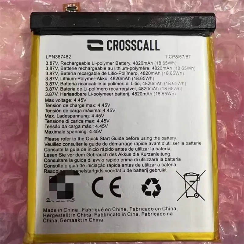 

In Stock for Crosscall LPN387482 battery 4820mAh New production Date High capacity for Crosscall battery