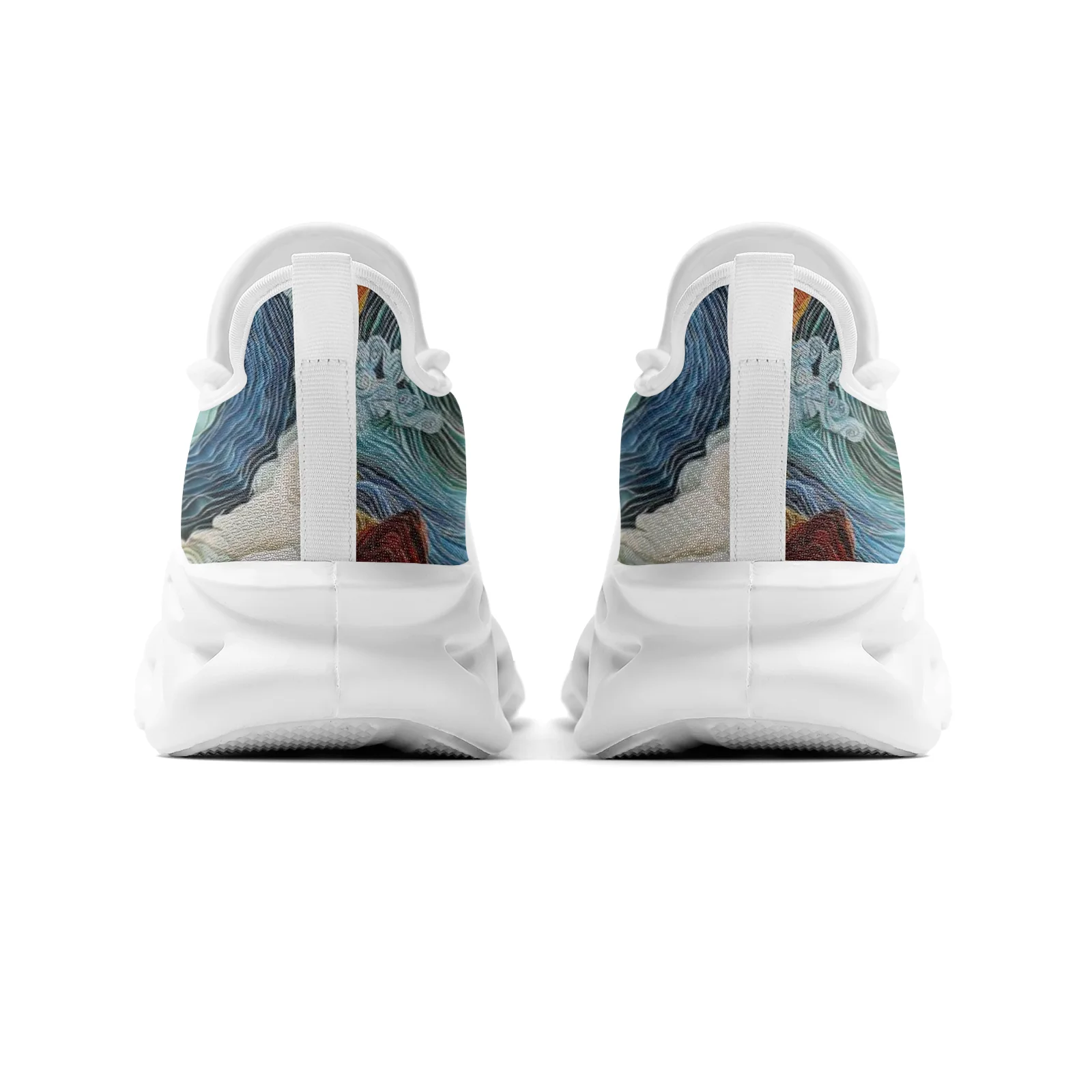 Calçados esportivos casuais com estampa de nuvem colorida personalizada para adolescentes, tênis de corrida leves para homens e mulheres, EUR36-48