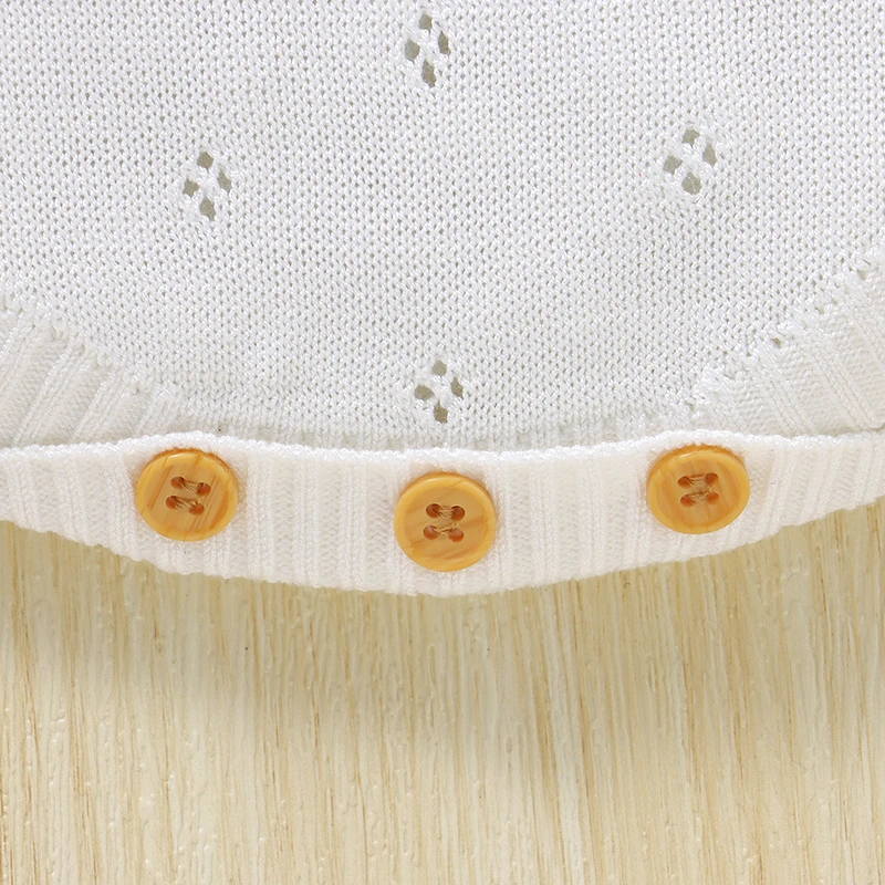 Baby Cotton Knitted Bodysuits Solid Sleeveless Newborn Infant Girls Strap Onesie Coveralls 0-18m Toddler White Outfits Costumes view 5
