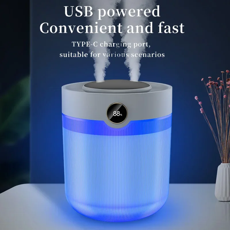 Xiaomi 2L سعة كبيرة ثقب مزدوج نانو ميست المرطب خزان كبير للغاية 7 ألوان ضوء الليل شاشة ديجيتال ذكية للمنزل والسيارة #3