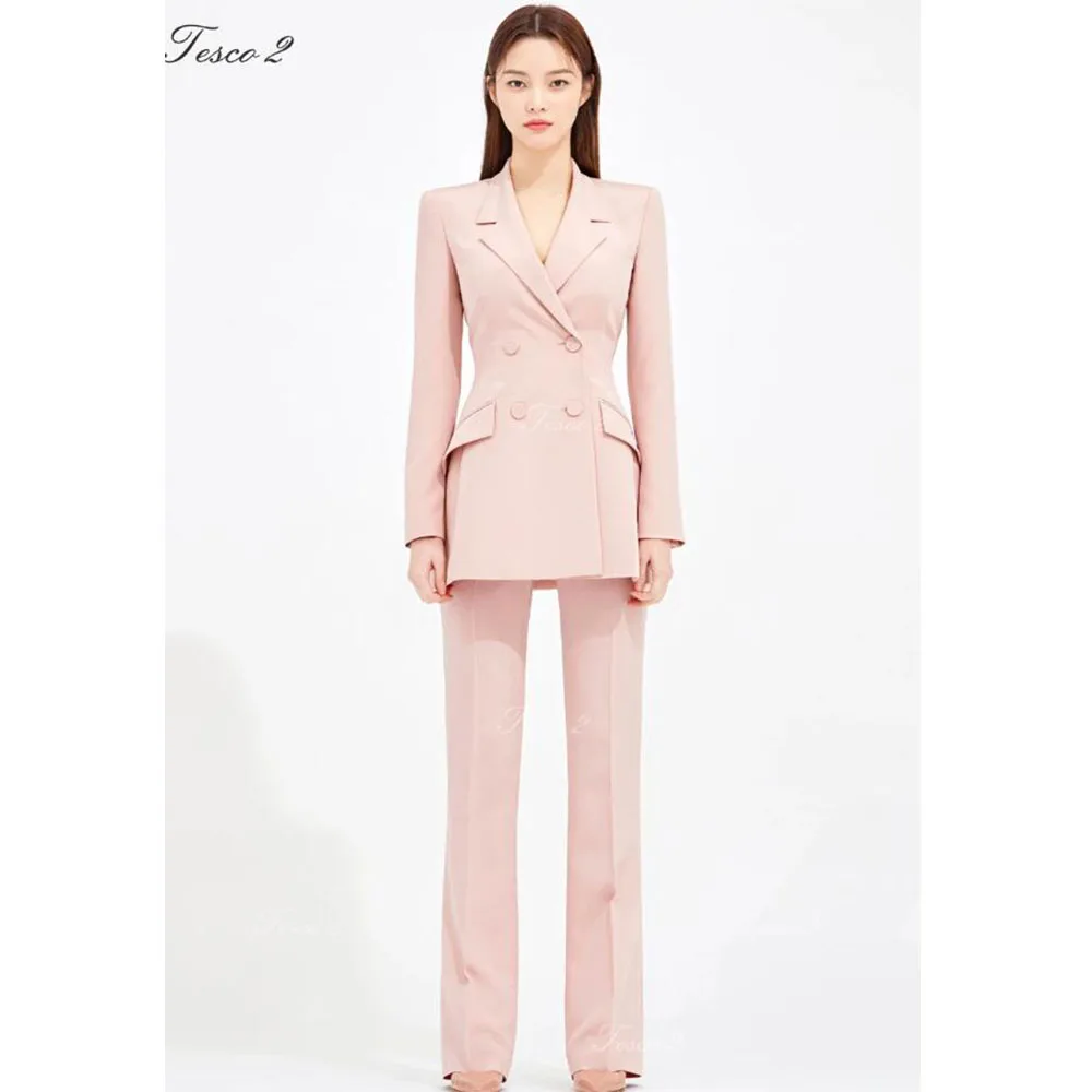 Tesco Abito elegante da donna Pantaloni slim fit Set formale da ufficio Lady Pantsuit 2024 Giacca da donna a maniche lunghe 2 pezzi per la laurea