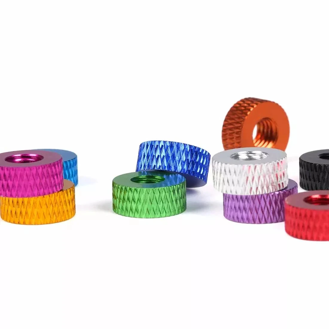 Aluminum Knurled Thumb Nut M3 M4 M5 M6 Colourful Through Hole Nut for Camera Fixation Hand Grip Twist Knob Nuts