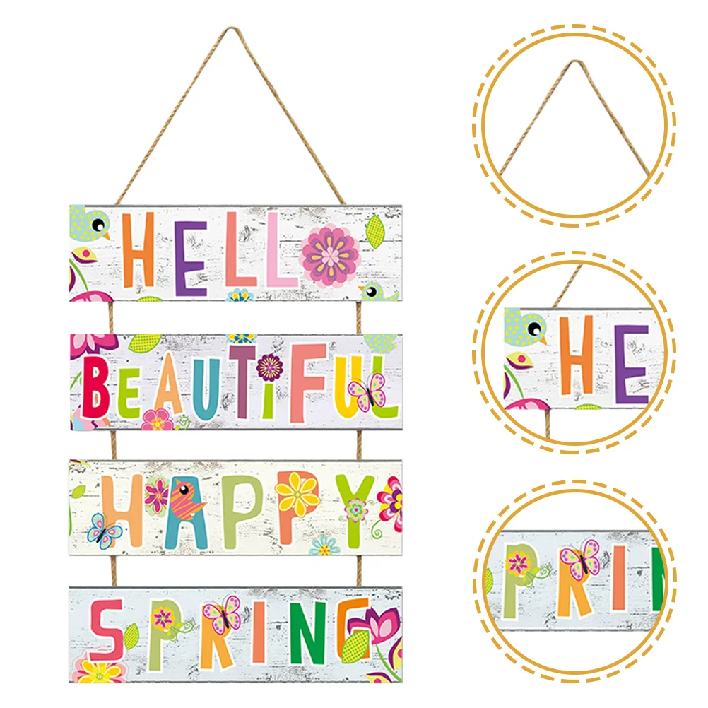 

Door Panel Garden Hanging Decoration Garland Flowers Wall Plaque Wood Wooden Sign Spring