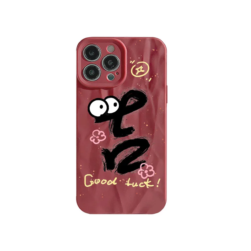 Gourde حظًا سعيداً لأنماط العام الجديد جراب هاتف آيفون 16 15 14 12 13 11 Pro Max IP 7 8 Plus Iphone X XS XR Xs Max