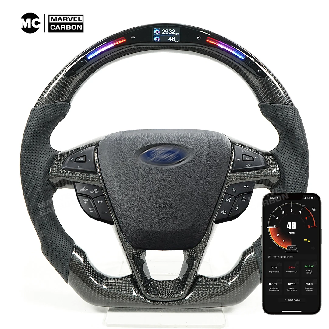 LED Performance carbon fiber Steering Wheel Display Compatible for Ford