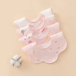 Baby cotton bib baby spit towel newborn spit milk waterproof 360 degree rotation men and women eat cute bib baby